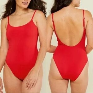 Andie Swim Laguna Classic One Piece - Cherry Red